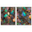 Ensemble d'art mural de salle de bain Stonic Rainbow Duo par Art Remedy, cadre argenté, 36 x 45-2086859036-2086859052