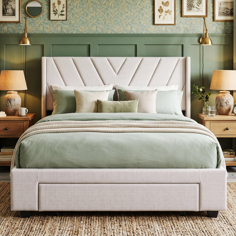 Upholstered Storage Bed, European Double (140 x 200 cm)