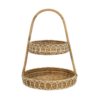 Provence Rattan Two Tiered Server - Whitewash/Natural