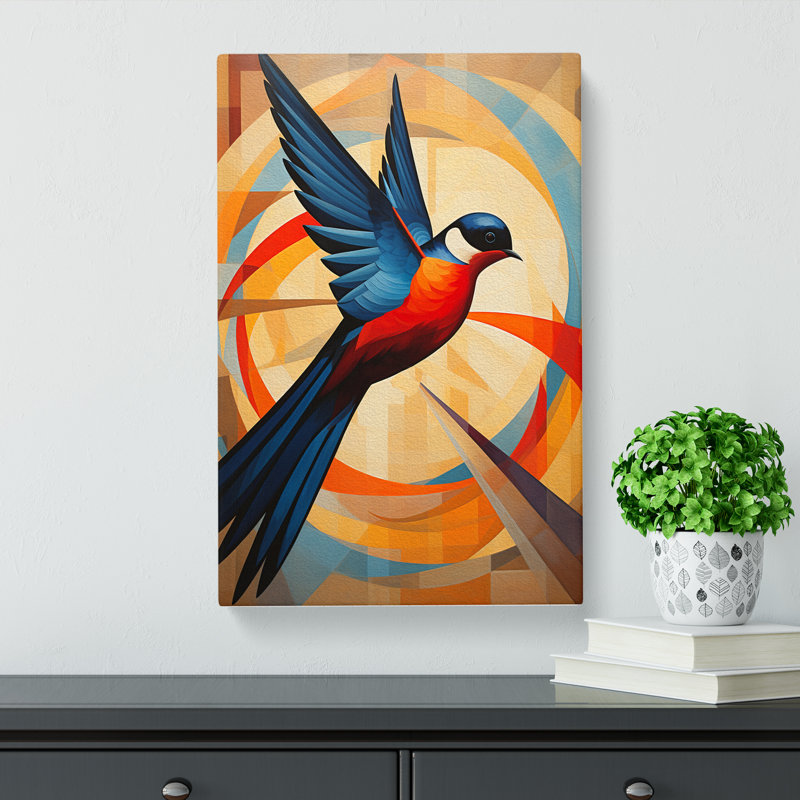 Swallow Constructivism No.2 - Wrapped Canvas, 50cm H x 35cm W x 3cm D