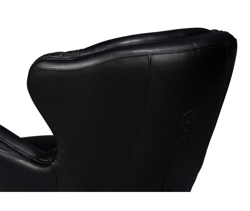 Hera Armchair, Black Genuine Leather
