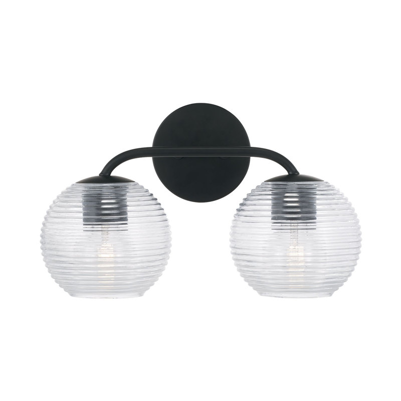 2 - Light Dimmable Vanity Light, Matte Black