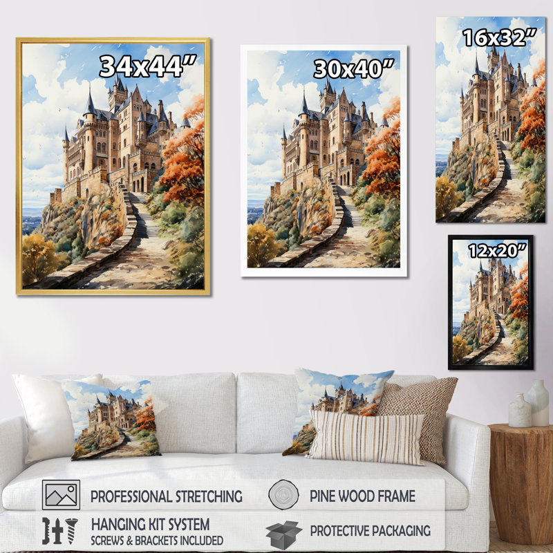 Château de Hohenzollern, Ealsworth, Allemagne, H 20 po x l 12 po x P 1 po, Cadre photo noir