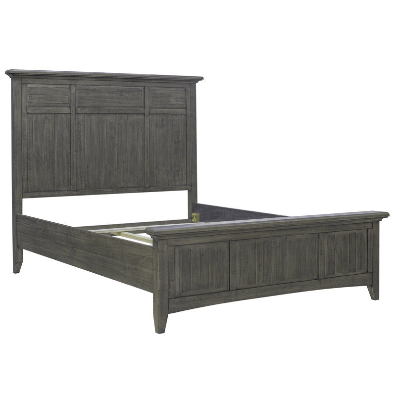 Carolo Solid Wood Panel Bed, Queen