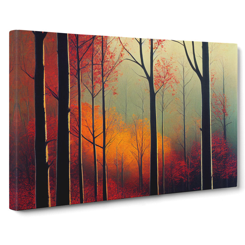 Enlightening Autumn Forest - Wrapped Canvas
