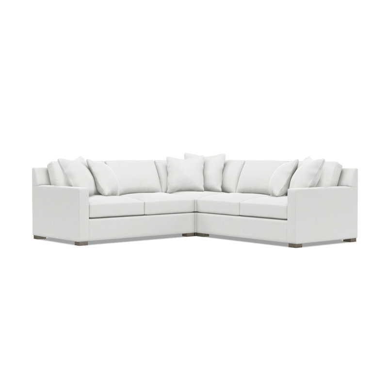 Kelsey Sectional, White Polyester Blend, 35.5" H x 104.5" W x 104.5" D