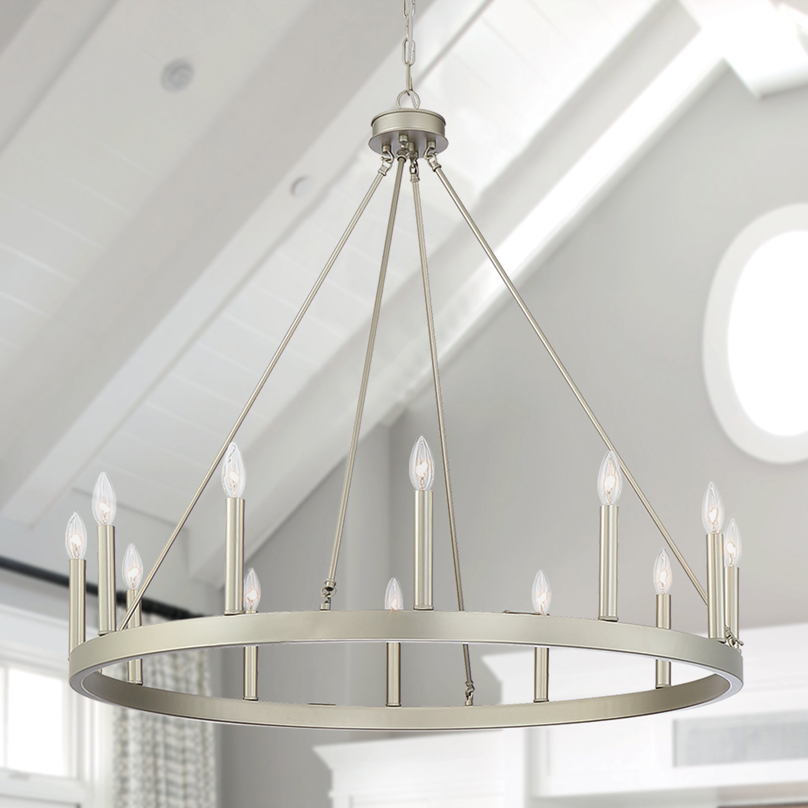 Madalyn 12-Light Chandelier, Antique Silver