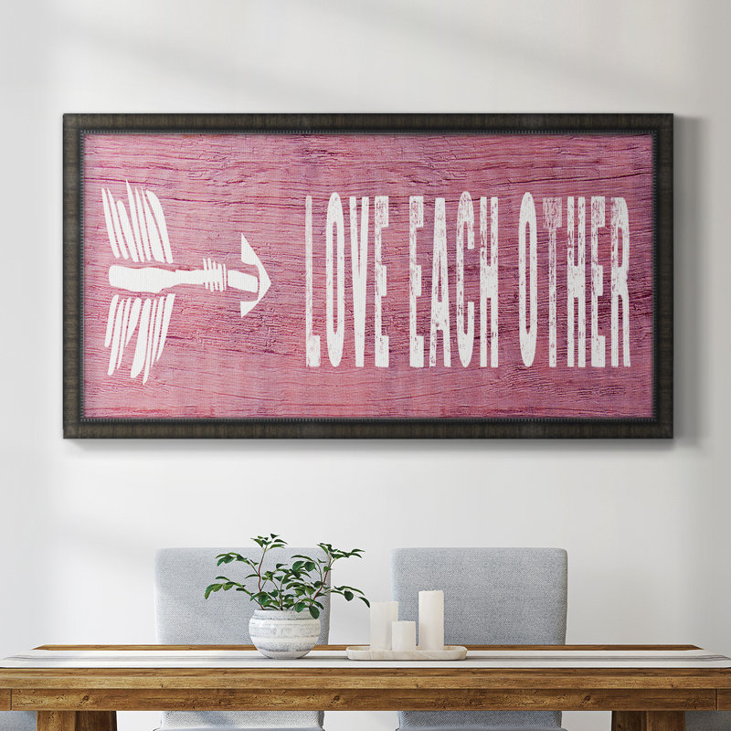 " Love Each Other ", 29" H x 53" W x 1" D, Black Closed Corner Framed Canvas
