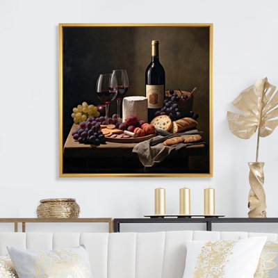 Cheese and Wine II - Wine Wall Art Champagne Wall Decor