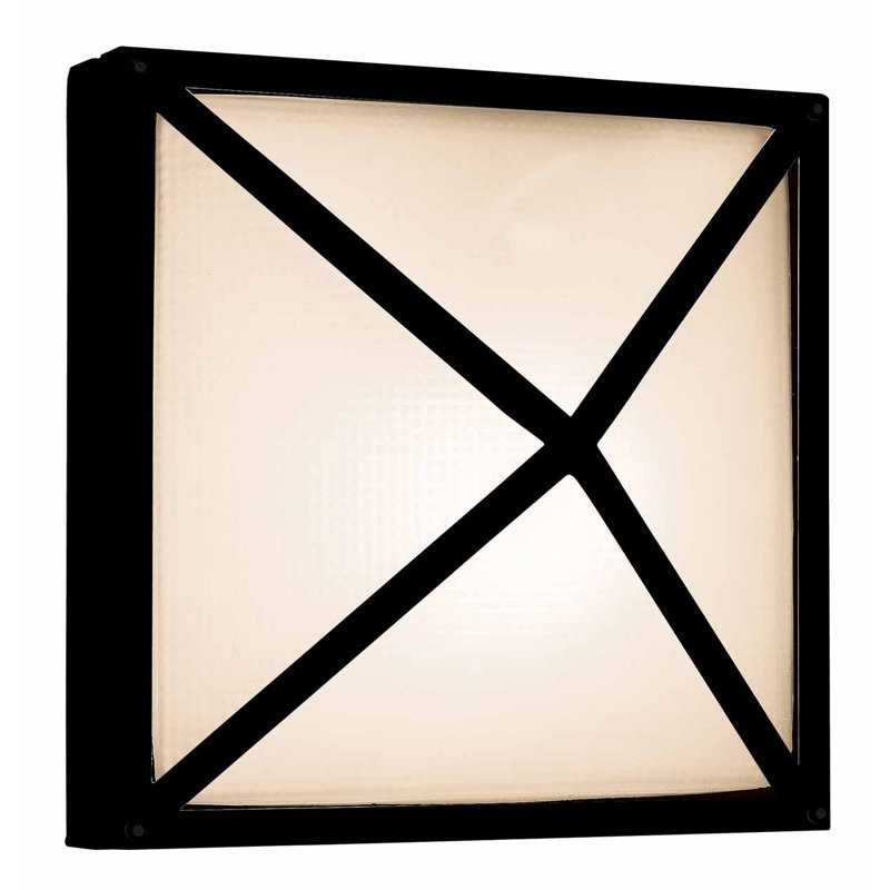 Grisborne Outdoor Bulkhead Light, Black, 10.25" H x 10.25" W x 4.75" D