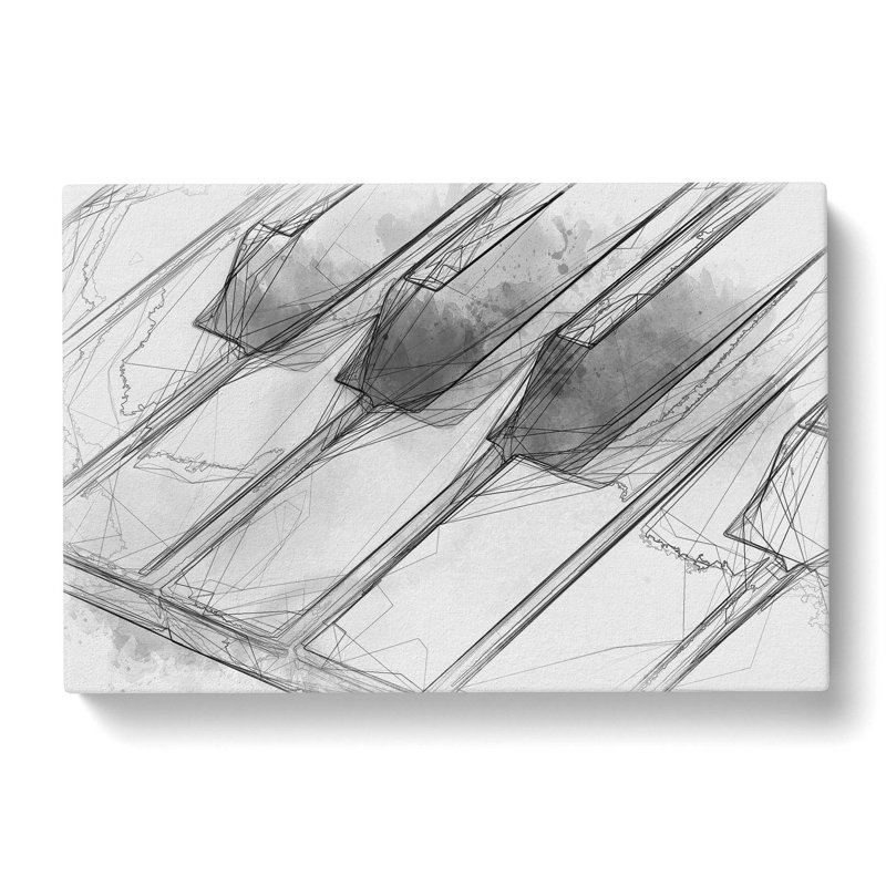 Keyboard Keys In Abstract - Wrapped Canvas Print, 35cm H x 50cm W x 3cm D