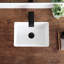 Lavabo de salle de bain encastré rectangulaire 15,7 "x 11,7" encastré en porcelaine vitreuse avec trop-plein