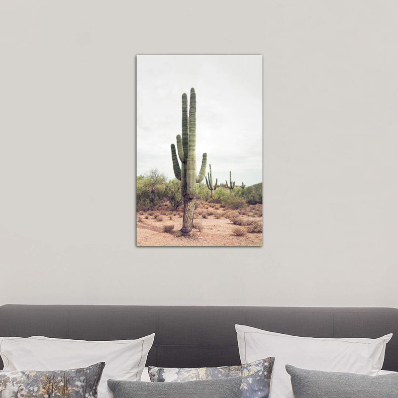 Desert Cactus Blush by Sisi & Seb - Wrapped Canvas Print, 66.04 cm H x 45.72 cm W x 1.91 cm D, Beige