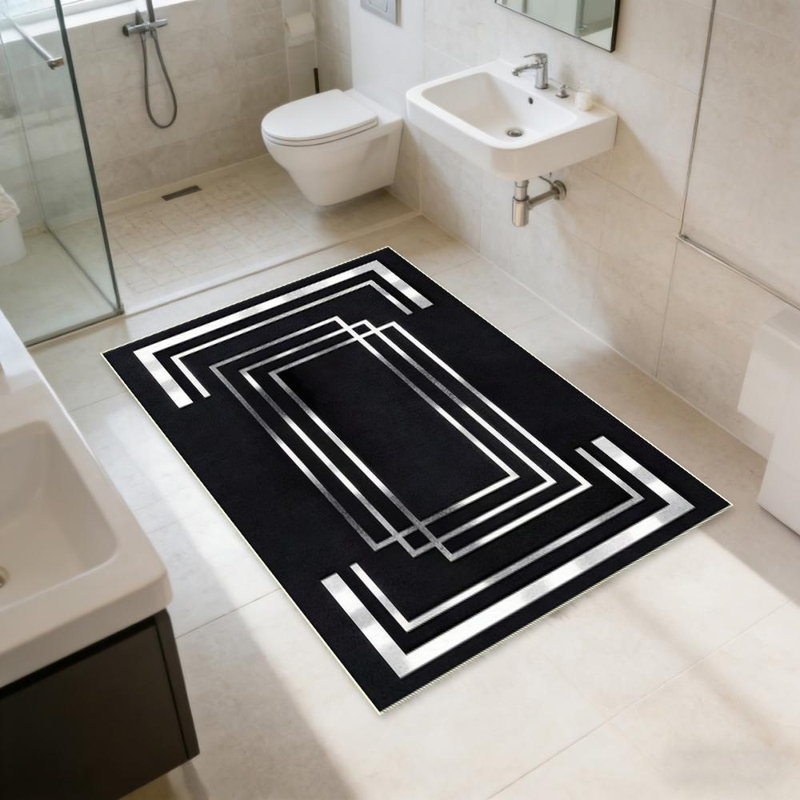 Modern Rectangular Frame Area Rug, Soft And Lightweight, Suitable For All Seasons, Easy To Maintain And Easy To Clean, Machine Washable Carpet Floor Mat, Suitable For Living Room, Bedroom, Dining Room, Office, Balcony, Room Decor, Home Decor, Outdoor Dec