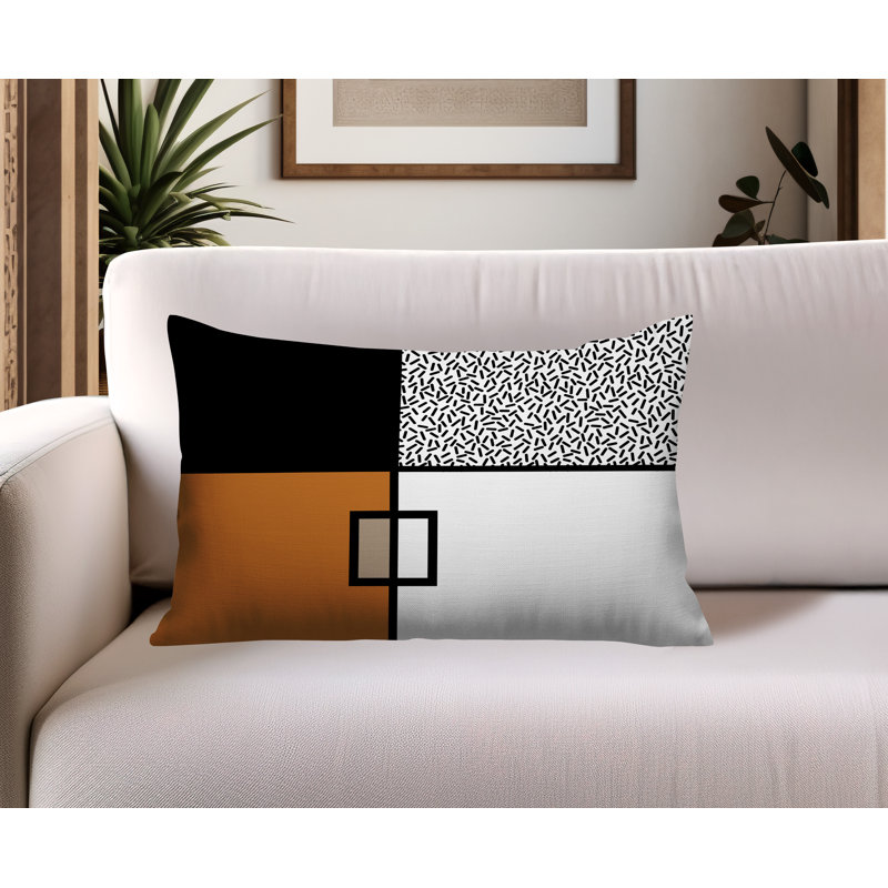 Coussin lombaire réversible intérieur / extérieur Looma, Rectangle H 14 po x l 20 po, Orange