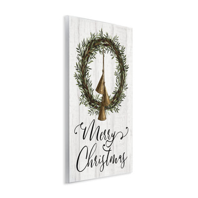 Christmas Wreath & Bells Canvas by Dogwood Portfolio