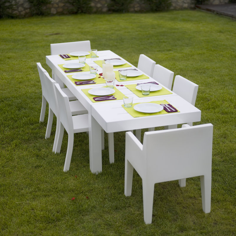 Jut Stacking Patio Dining Chair, Ecru