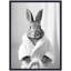 Impression sur toile encadrée, "Bunny", noir et blanc par The Creative Bunch Studio-424219589