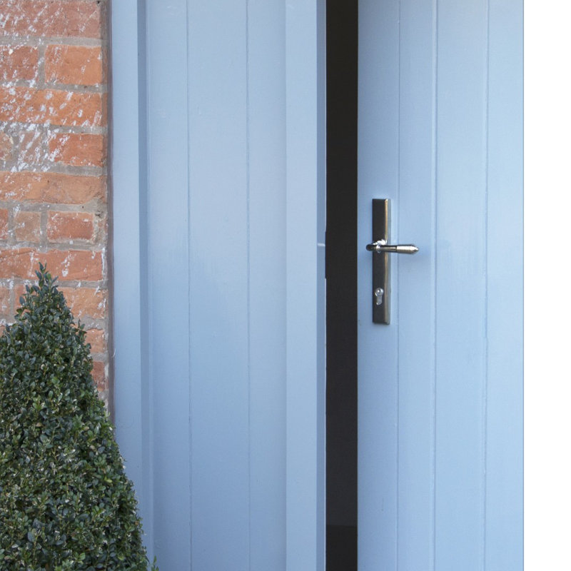 Reeded Lock Door Handle Kit, Polished Nickel