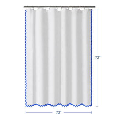 Rideau de douche en tissu tissé festonné