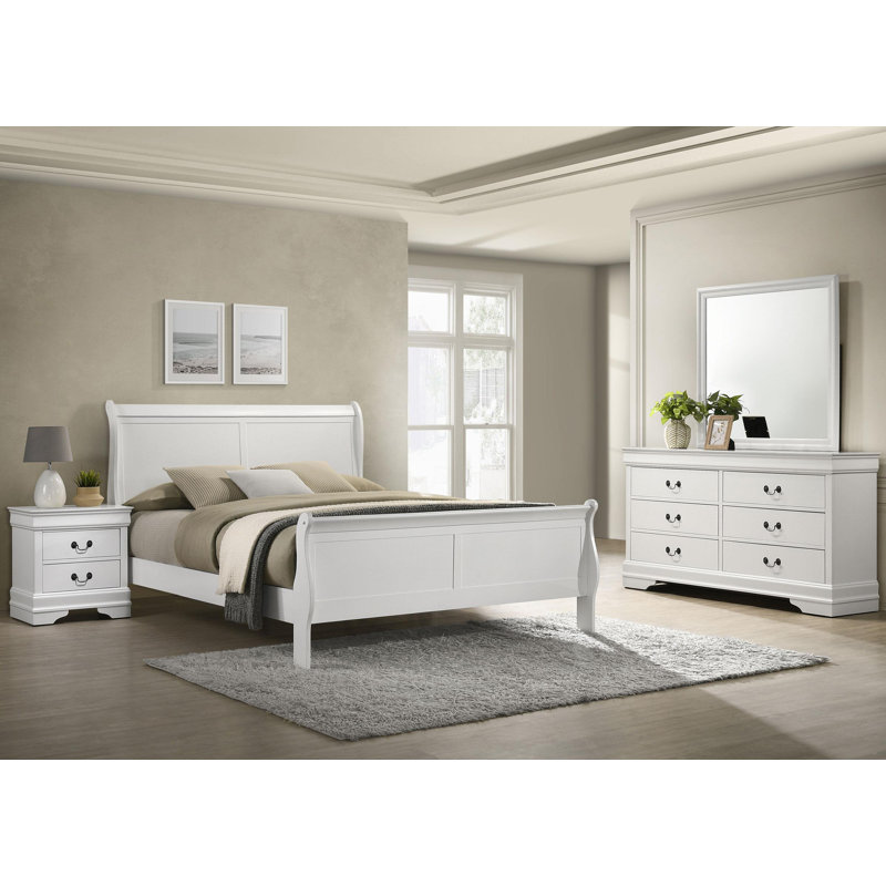 Ensemble de chambre à coucher 4 pièces 4 pièces, Double , Blanc