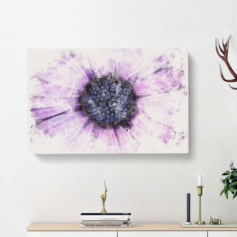 The Eye of a Purple Flower - Wrapped Canvas, 40cm H x 60cm W x 3cm D