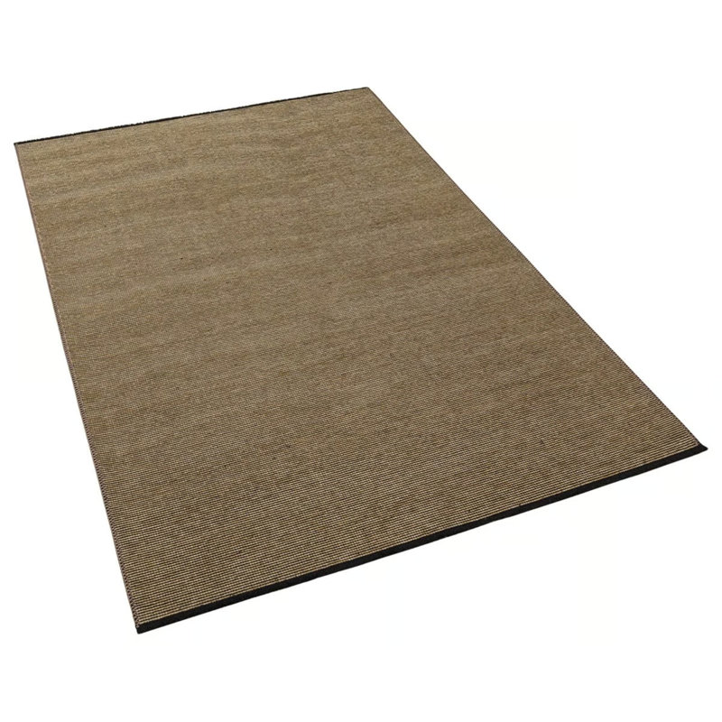 Organic Antiallergic Beige Color Carpet Machine Woven Polyester Washable Area Rug, Rectangle 3'11" x 5'11"