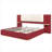 Upholstered Platform Bed Frame King Size Storage Angle Red-Toned Solid Construction No Box Spring Needed With Anti-Collision Rounded Corners