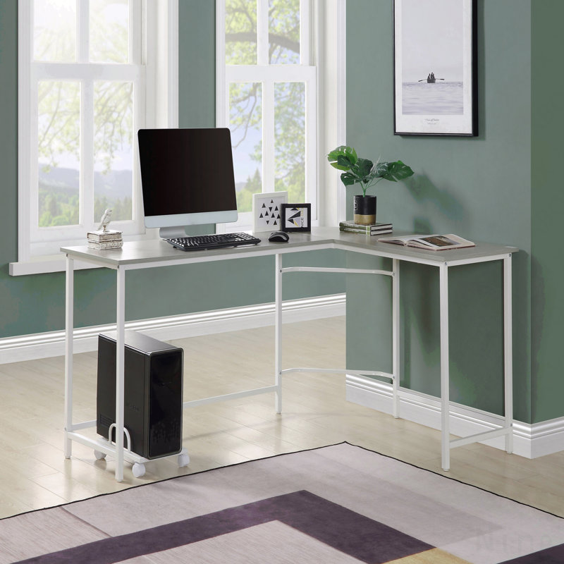 Gray & White Finish Computer Desk