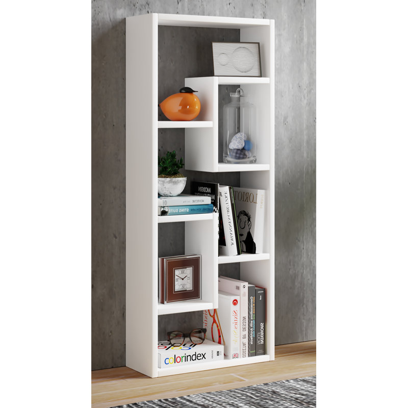 Rumelange 92.4cm H x 36cm W Geometric Bookcase, White