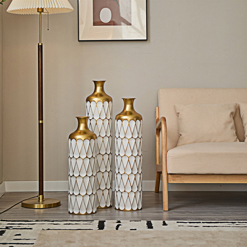 Floor Metal Vase Set Of 3
