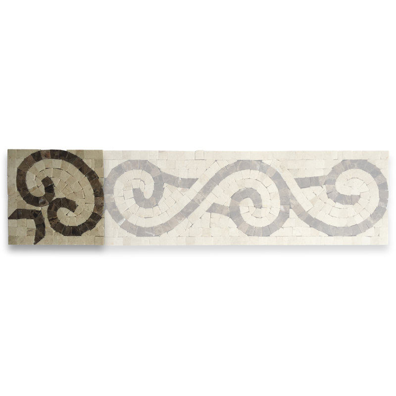 Carreau décoratif en marbre brun / beige 4 po x 4 po
