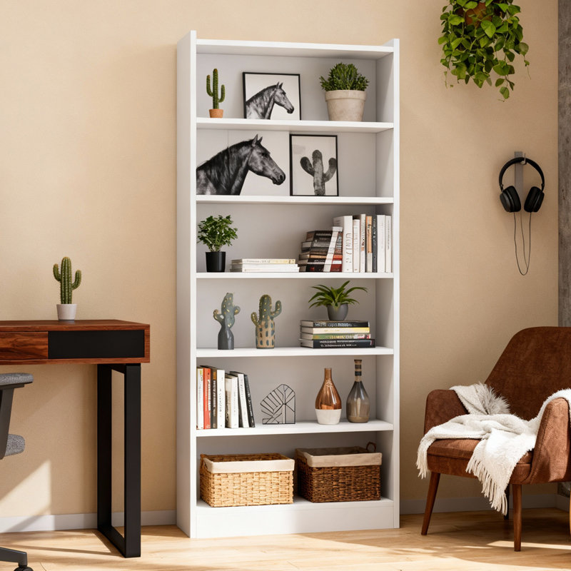Bibliothèque 72 ", (6 tablettes) H 78,74 po x l 11,81 po x P 35,43 po, Blanc