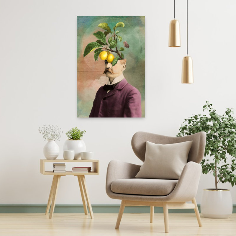 «Always Keep A Green Mind», art mural rétro, H 36 po x l 24 po