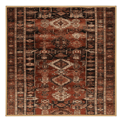 Tapis brun turc lavable à la machine