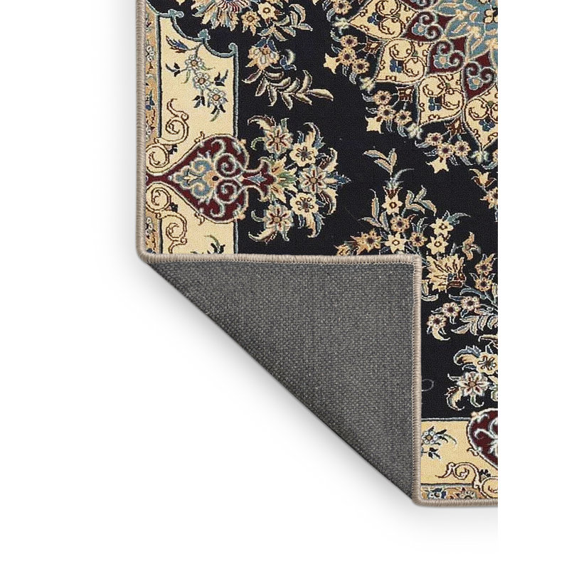 Tapis noir/beige traditionnel Brittaney, Rectangle 5 pi x 8 pi