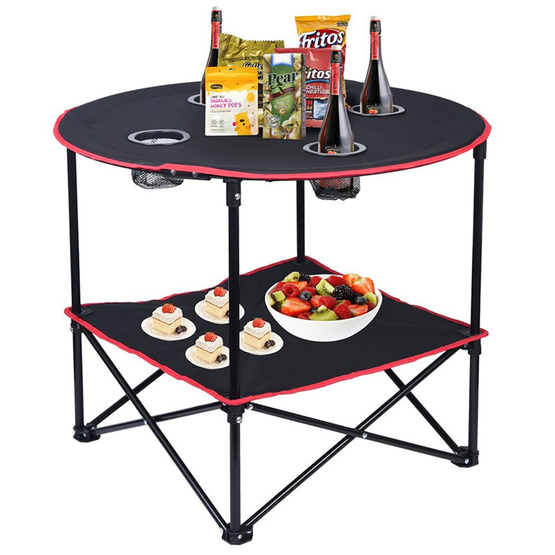 Tables de camping pliantes pour l'extérieur, Noir / vert armée