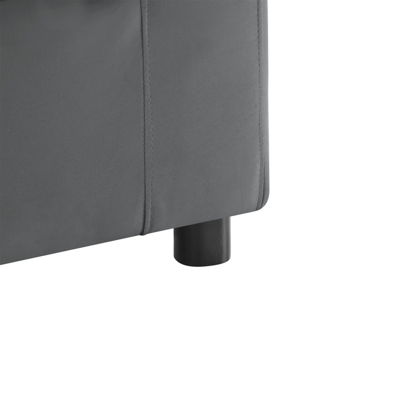 Repose-pieds en tissu gris anthracite Caylie