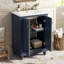 Meuble-lavabo moderne avec rangement à fermeture en douceur et tablette réglable-413857861