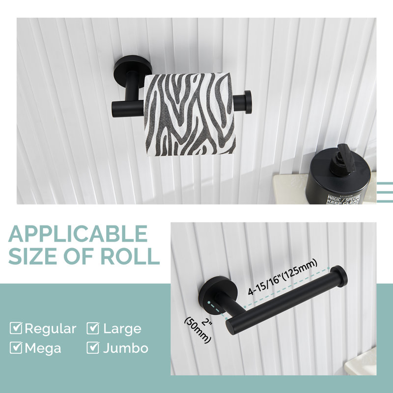 Ensemble de quincaillerie de salle de bain 4 pièces, Noir mat