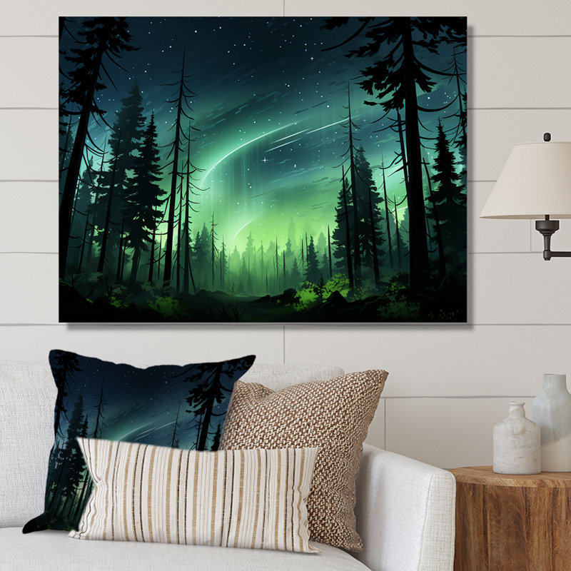 «Canadian Boreal Ballet 3 - Northern Lights», art mural, Toile tendue, H 34 po x l 44 po x P 1,5 po