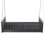 Lit balançoire double en bois massif d'extérieur classique, cadre de balançoire en rotin de jardin avec longues cordes pour la piscine, la cour arrière