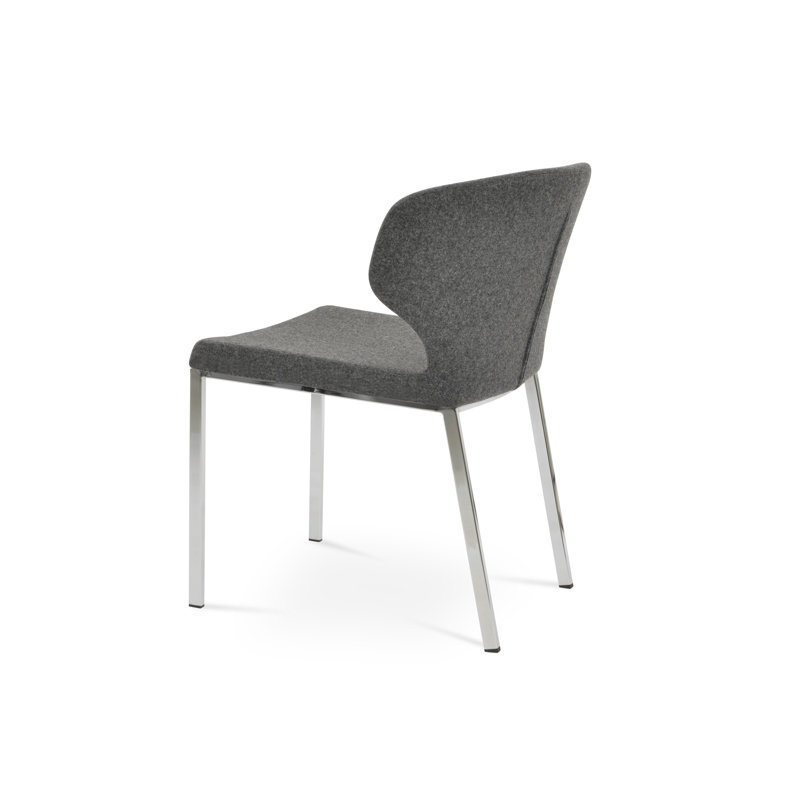 Amed Plus Metal Dining Chair, Dark Gray