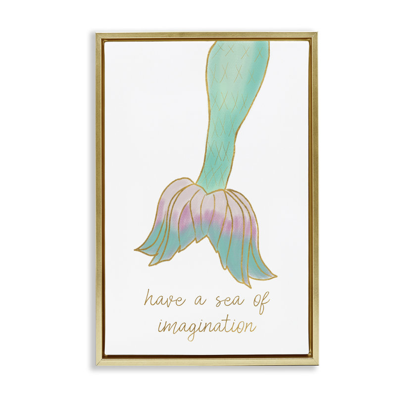 «Sea of Imagination», toile flottante encadrée par Kali Wilson, H 25 po x l 17 po, Cadre flottant métallique doré
