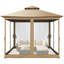 HOTTEL 10'W×10'D Outdoor Gazebo Canopy, Canopy Tent with Mosquito Netting-104659575