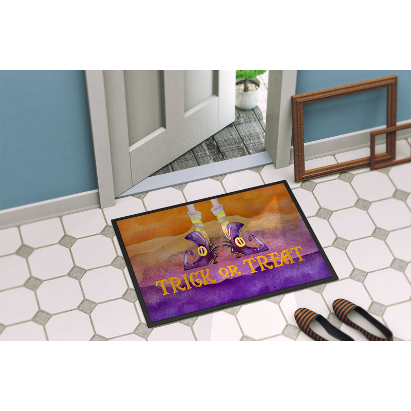 Eila Non-Slip Halloween Outdoor Doormat, Rectangle 1'6 x 2'3"