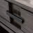 Solid Oak Wood Recessed Design Side Table with AC/USB in Smoke Gray