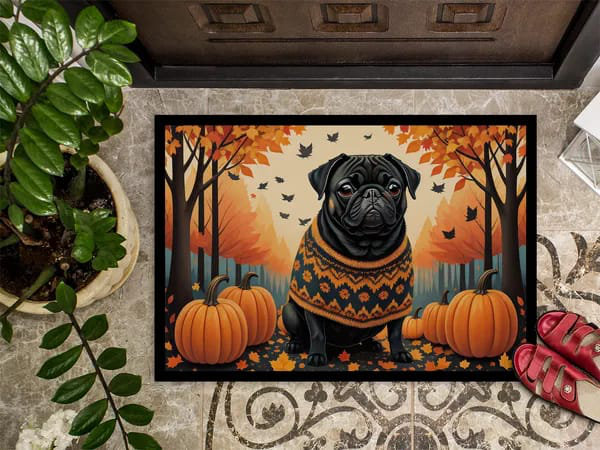 Tapis d'entrée noir NEUF Pug