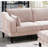 Modern Blush Pink Sectional, With & Chairs, Suede-Like Fabric Cover Living Room , 5Pcs Modular Sectional Chairs-1981083455