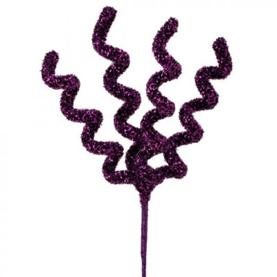 Décoration mauve bouclée à paillettes mauves